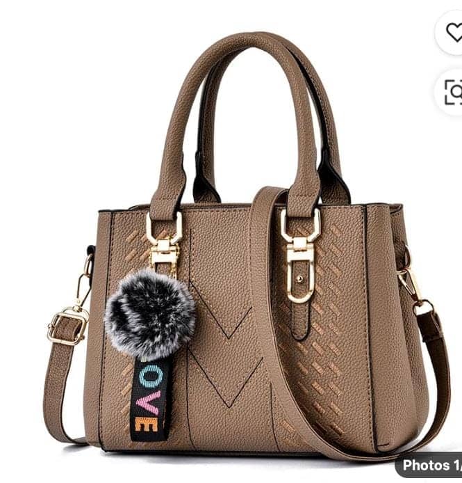 Sac à Main Taupe Pompon Fourrure